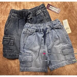2 Pairs Kids Weekend Academy Denim Jean Cargo Shorts XS 4/5 NWT